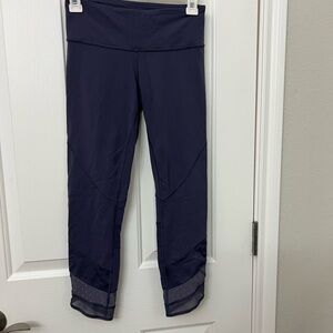 Lululemon 3/4 Leggings with Lace Trim